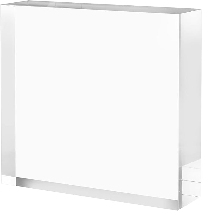 CiaoHER 2in Thickness Solid Acrylic Cube Display Block Clear Polished Pedestal Stand Riser Solid Base 2'' x 11" x 11", 1 Pack