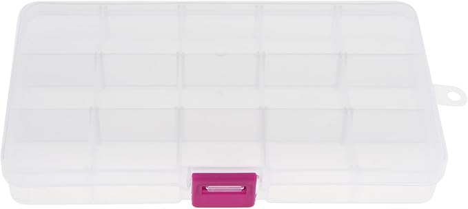 OriGlam 1pcs 17x10CM Plastic Organizer Storage Box with Adjustable Dividers, Jewelry Storage Container Box for Office Supplies Beads Crafts Fishing Tackles (Transparent)