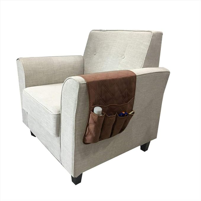 IPENNY Couch Sofa Armrest Organiser Chair TV Remote Holder Bed Storage Pocket Bag for Cellphone Tablet Notepad Book Magazines DVD Eyewears Drinker Snacks Holder Pouch