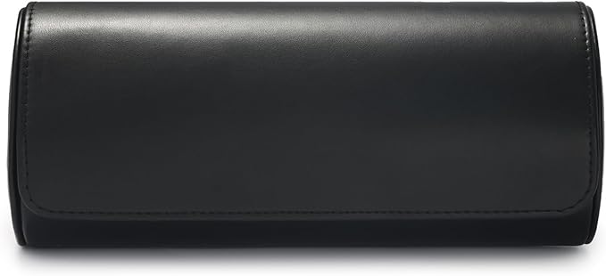 Oirlv Premium Leather Watch Roll Travel Case 3-Slot Watch Box for Men and Women Storage & Organizer Display, Anniversary Birthday(Black)