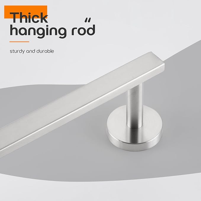 24 Inch Bathroom Towel Bar Bath Towel Rack Kitchen Towel Holder Towel Rails Wall Mounted SUS304 Stainless Steel Brushed Nickel AN4001BR-L24