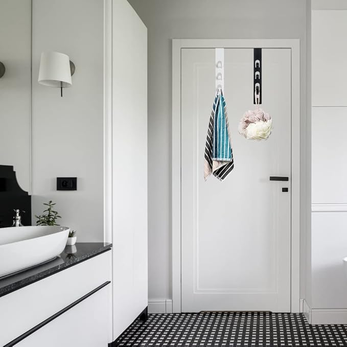 JAMEND CLXP 4 Layers Metal Hats Hanger, 1 PCS Strong Vertical White Coat Hook, Over Door Rack for Hanging Bags Jams Scarf Keys and More.