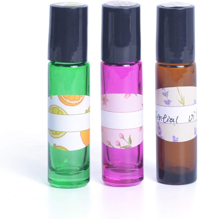 Essential Oil Labels Stickers for Bottles Round Chapstick Labels for Tubes Plant Pattern Botanical Aesthetic Label Sticker (Set of 270 Oval and 270 Round)