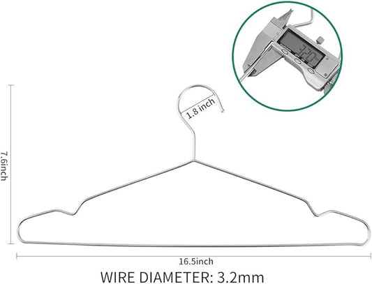 Metal Hangers Clothing Heavy Duty for Closet 30 Pack Stainless Steel Wire Hangers 16.5in by WYCQKL