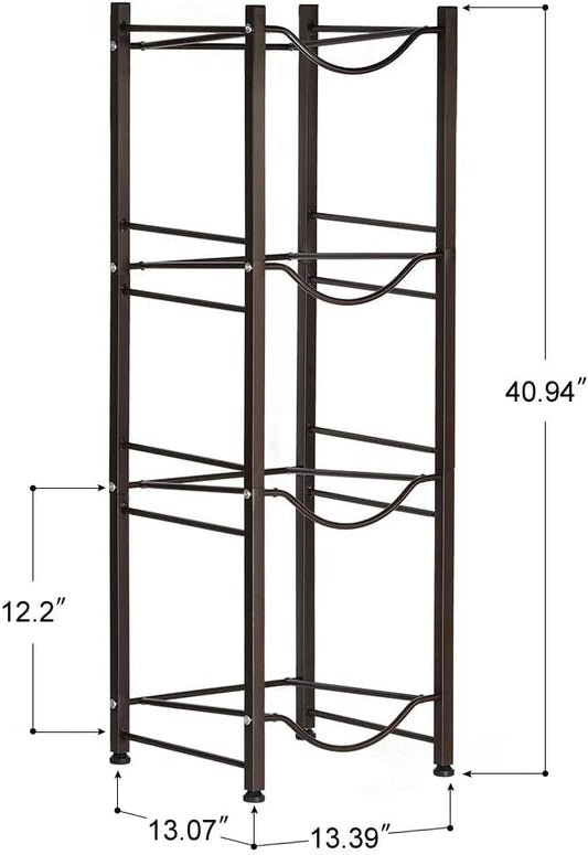 HAITRAL Water Gallon Jug Holder, 4 Tiers Heavy Duty Water Bottle Buddy Display Rack, Black Brown
