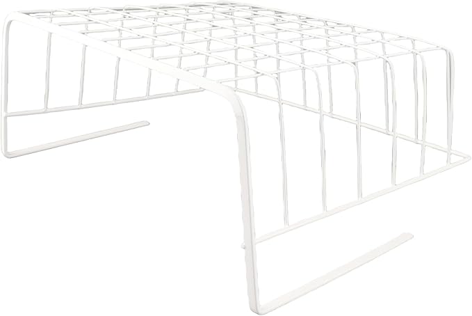 Under Shelf Wire Basket, All Metal Under Shelf Storage Basket Strong Load Bearing for Desk for Office for Bookshelf (L White)