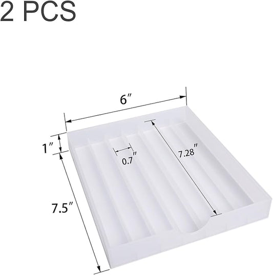 Desk Drawer Organizer, Pen Holder Tray Pen Storage with Fountain Pen, Pencil, Marker, Crayon, Chalk, Nail Art Tools for Office, Craft Room - 2pack