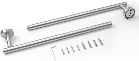 HITSLAM Brushed Nickel 31.6 Inch Towel Bar for Bathroom, SUS304 Stainless Steel Bathroom Towel Rack Wall Mounted, Modern Home Decor Bath Towel Holder with Hardware Accessories