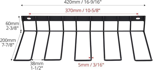 QWORK Drill Holder Wall Mount, 2 Pack Alloy Steel Power Tool Organizer Rack for Garage & Workshop, Space-Saving Storage for Drills & Accessories, 50lbs Capacity, 16.5" x 7.8" x2.36"