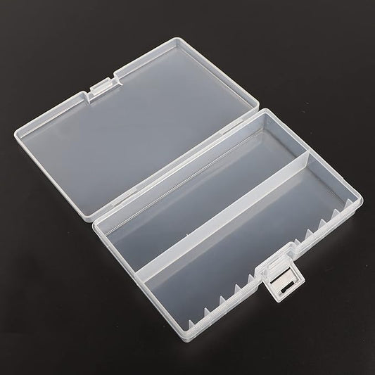 PNGKNYOCN Battery Storage Box,AA Batteries Portable Organizer Box Holds 48 AA Batteries,Insulative Plastic Clear Color