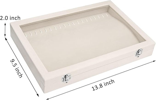 Velvet Necklace Display Jewelry Tray 20 Hook Necklace Tray Necklace Pendant Jewelry Tray for Women and Girls