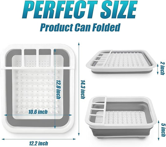 2 Pack Collapsible Dish Drying Rack Portable Dish Rack for Kitchen RV Campers Travel Trailer - Space Saving Kitchen Storage Tray, Send Goods from Local Warehouse