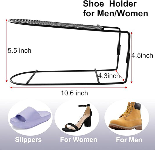 20Pack Shoe Slots Organizer Metal Shoe Stacker Shoe Storage Organizers for Closet Space Saver 50% Shoe Rack Holder for a Pair of Shoes (Black)