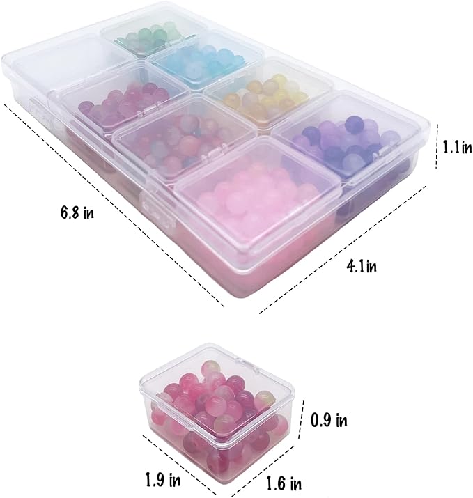 Tackle Box Organizer - Plastic Storage with Removable Compartment, Small Parts, Craft & Sewing Accessories (8-GRIDS)