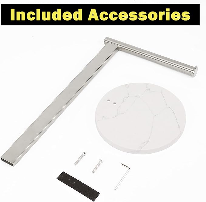 Stainless Steel L-Shaped Hand Towel Holder, SUS304 Bathroom Towel Rack with Thickened Base for Countertop Vanity (Brush Nickel)