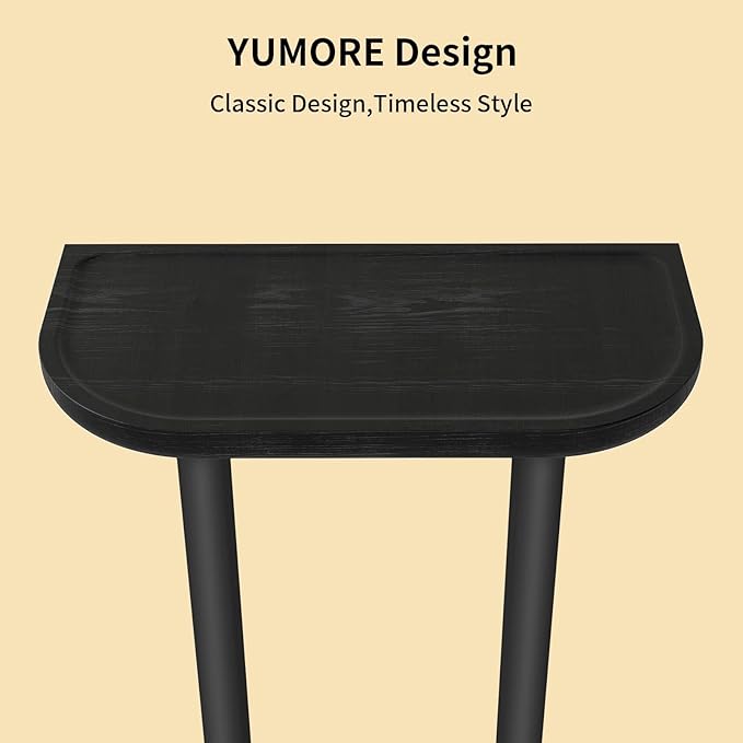 YUMORE Towel Rack Matte Black, Stainless Steel Wall Mounted Towel Rack with Shelf for Bathroom (Black)
