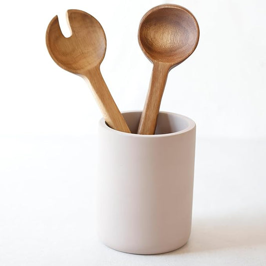 Selegna Instant Dry Utensil Holder for Kitchen Countertop, Diatomite Stone Utensil Caddy, Diatomaceous Earth Kitchen Utensil Organizer | Quick Drying Water Absorbing Pottery for Sink organization