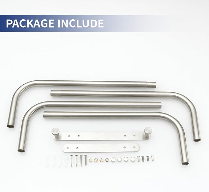 BWE Brushed Nickel Towel Racks for Bathroom, Stainless Steel Towel Holder for Rolled Towels, Wall Mounted Bathroom Towel Storage Holds Up 6 Large Bath Sheets, with 2 Hooks