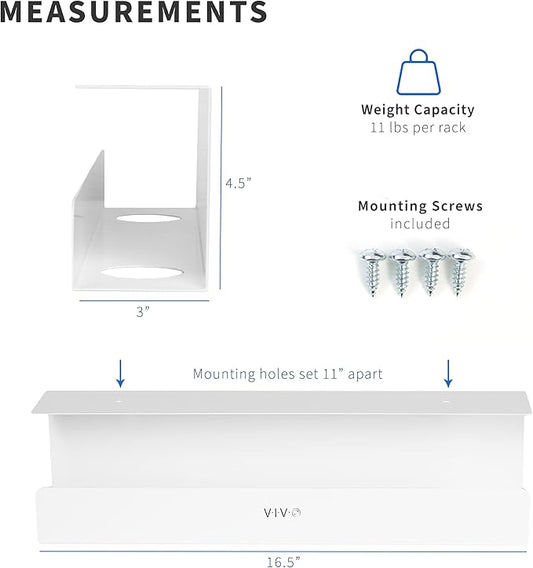 VIVO 2 Pack Under Desk 17 inch Cable Management Tray, Cord Organizer, Home Office Desk Accessories, White, DESK-AC06-2CW