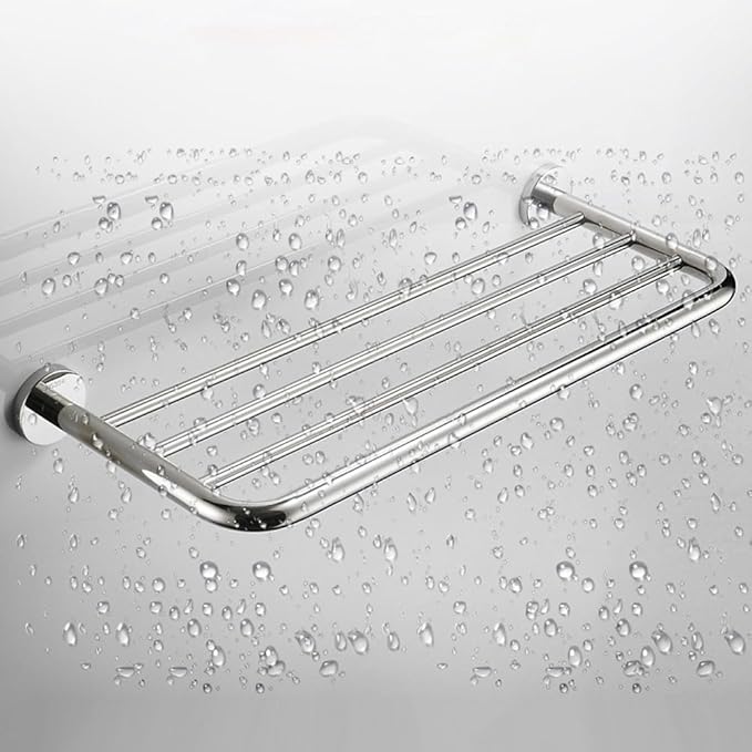 Hotel Towel Racks for Bathroom Wall Mounted, 24 Inch Towel Shelf for Bathroom, 2-Tier Bathroom Towel Rack, Polished Chrome