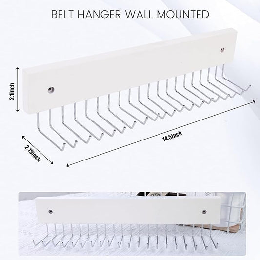 HAKDAY Tie Rack Wall Mounted, 180 Degree Rotating Tie Hanger Belt Holder Organizer Max 20 Storage for Purse, Scarves, Tank Top, Hats, Medals