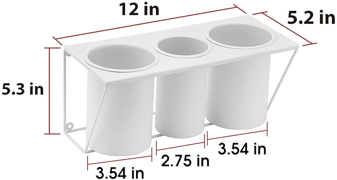 JackCubeDesign Wall Mount Hair Dryer Holder Hair Styling Product Care Tool Organizer Bath Supplies Accessories Tray Stand Storage Bathroom Steel (White) MK470A