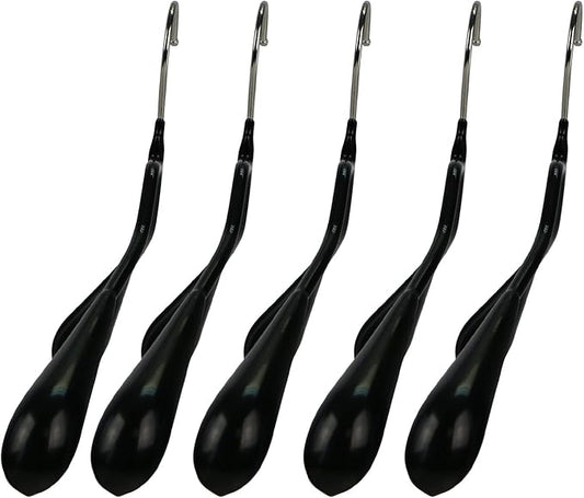 Mawa by Reston Lloyd BodyForm Series Non-Slip Space-Saving Clothes Hanger For Jackets, Suits & Coats, 16-1/2", Style 42/L, Set of 5, Black