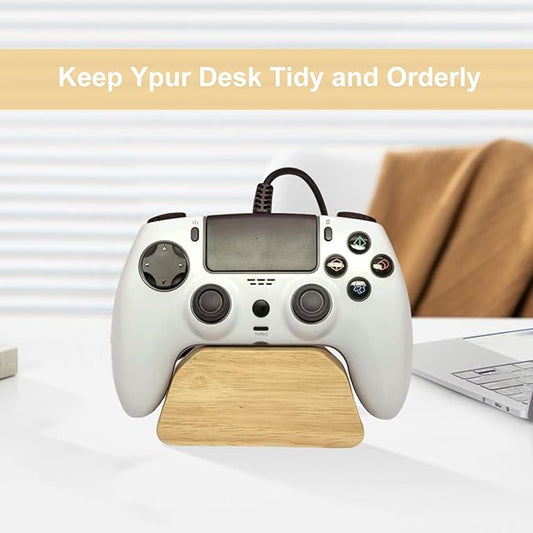 Solid wood gamepad stand, game equipment, controller stand, suitable for Xbox, PS4, PS5, is a good helper for organizing gamepads on the desk, and also the best gift for your son, husband, boyfriend