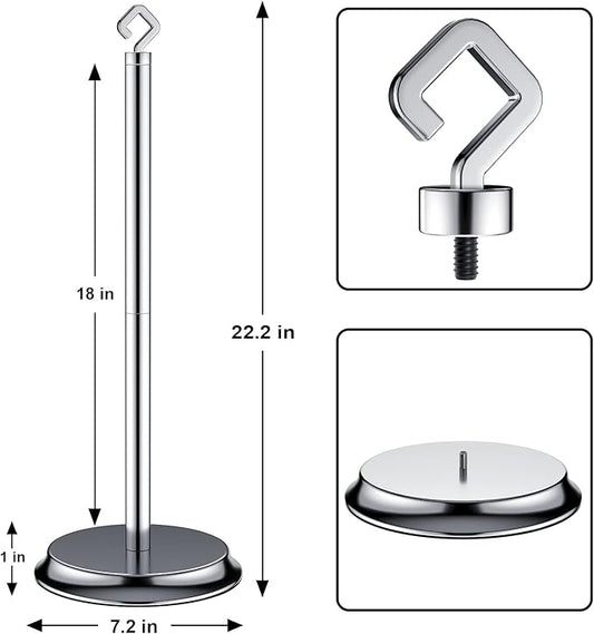 Toilet Paper Holder for Bathroom, Metal Free Standing Toilet Paper Storage with Rustproof, Tissue Paper Roll Stand for Bathroom Accessories (Poilshed Chrome)