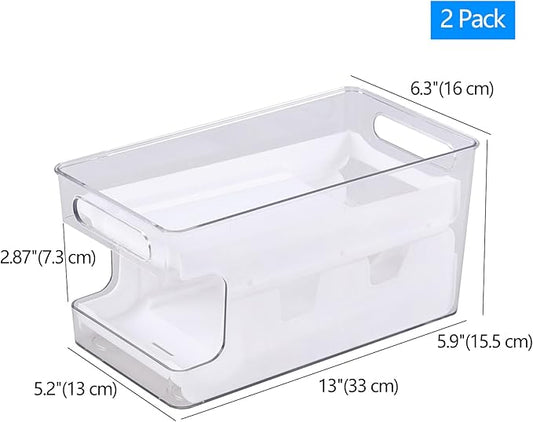 2 Sets 2 Tiers Can Storage Organizer Pantry, Beer Soda Can Organizer for Fridge, Rolling Can Dispenser