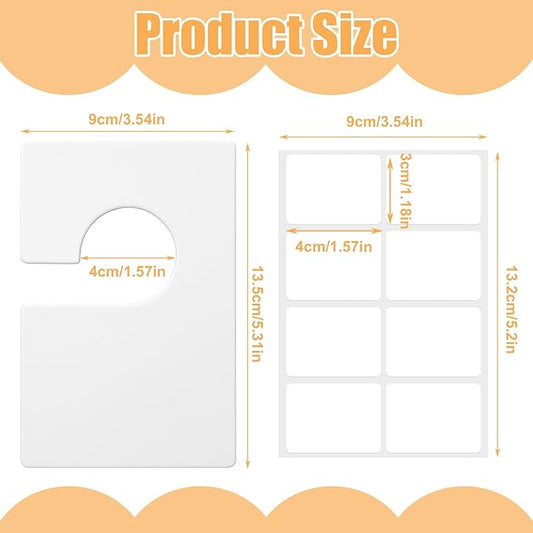 32 Pack Closet Dividers for Hanging Clothes Clothing Size Dividers,Size Markers for Clothing White Clothings Rack Reusable Closet Separators with 40 Labels Rectangular Clothings Closets Divider