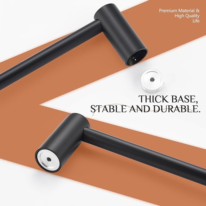 KOKOSIRI Bath Towel Bar Matte Black 32-Inch Bathroom Towel Holder for Wall Mounted Stainless Steel Bathroom Lavatory Hardware Accessories, B4007BK-L32
