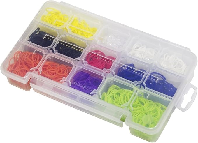 Akro-Mils 05705 Plastic Portable Parts Storage Case for Hardware and Crafts with Hinged Lid and 4 Adjustable Dividers, (8-3/8-Inch x 5-Inch x 1-5/8-Inch), Small, Clear, 12-Pack
