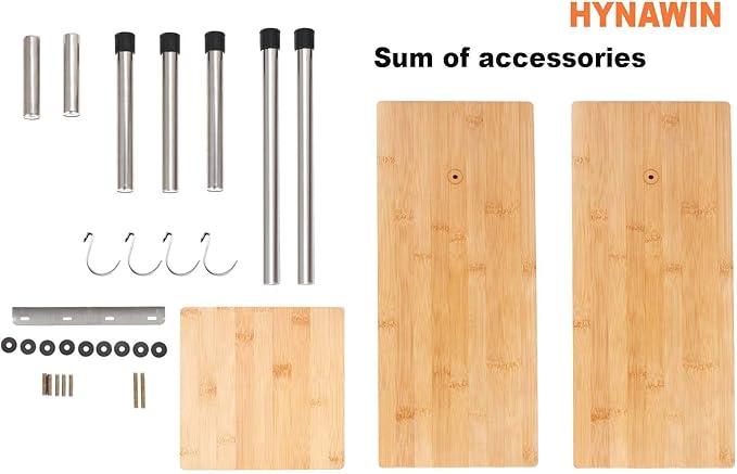 HYNAWIN Bamboo Countertop Shelf Storage Spice Rack, 3 Tier Desktop Shelves Space Saving Organizer, Adjustable Rack