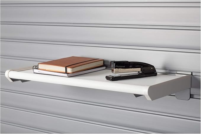 HandiWall Resin Shelf - 24" with Metal Slatwall Brackets (White)