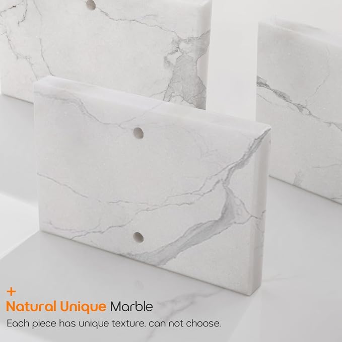 Standing Towel Rack for Bathroom 2-Tier Towel Holder Free Stand with Heavy Marble Base Gold Thicken Steady Design Stainless Steel AN7001GD