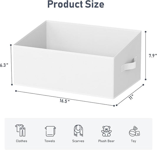 DIMJ Closet Storage Bins 8 Pack - Fabric Storage Baskets for Shelves, Large Clothes Organizers with Handles, Trapezoid Shelf Organization Storage Cubes for Purse, Toys, Books, Towel, Clothes