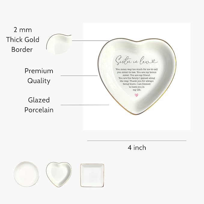 Bridesmaids & Maid of Honor Gifts - Future Sister & Sister Groom Dish and Jewelry for Wedding Day
