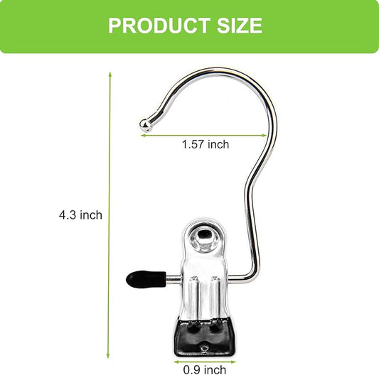 Boot Hangers Clips, 100 Pack Black Laundry Hooks Hanging Clips Clothes Pins Closet Hanger Organizer Clamps Socks Towel Clips