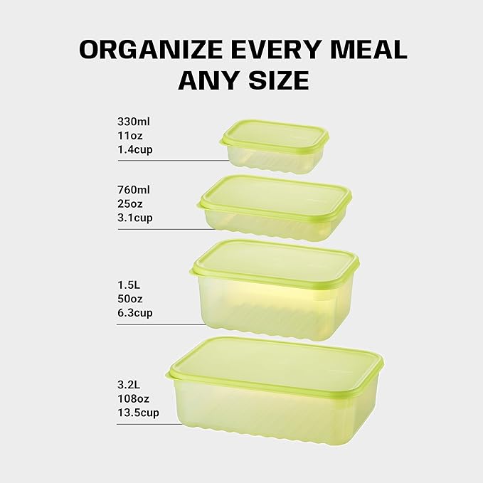 LocknLock HLE5400 Fresh-Block Plastic Food Storage Container with Lid for Fruits, Veggies, Produce, Meal Prep, Leftovers, BPA-Free, Airtight, Leakproof, Microwave, Dishwasher, Freezer-Safe, 1.5L