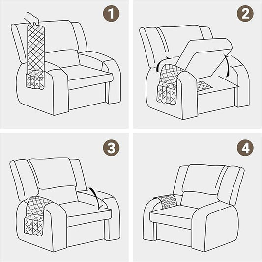 Meeall Armchair Caddy & Remote Control Holder for Couch & Recliner | Non-Slip Armrest Organizer with 6 Pockets for TV Remote, Phone, Tablet, Magazine, Chocolate