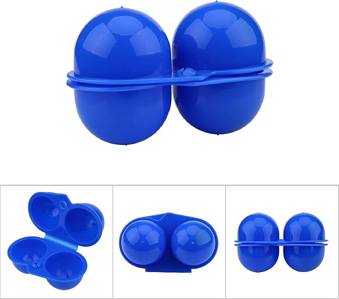 2 Grids Camping Egg Container, 4.53x2.95inch Blue Eggs Holder Campings, Portable Camping Egg Holders for Outdoor Campings Picnic