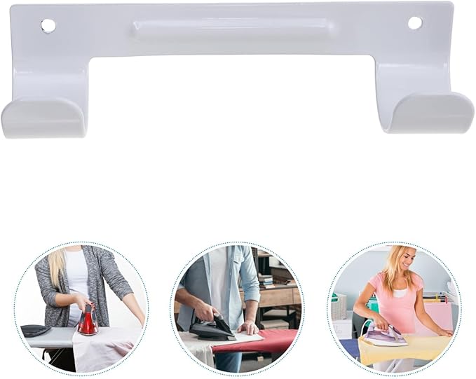 DOITOOL Ironing Board Rack Wall Mount with Dual Hooks Space Saving Iron Board Holder for Laundry Room Organization Compact 6.10X1.77X1.18 Inch