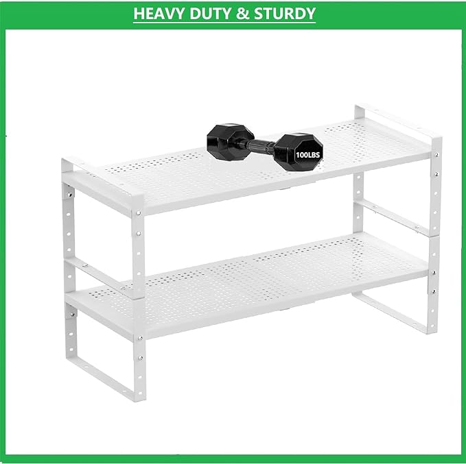 Multi-Functional Metal Shoe Rack, Space-Saving, Perfect for Entryway, Closet, Bathroom, etc. - Sturdy and Durable, High Weight Capacity(1PACK/White/Large