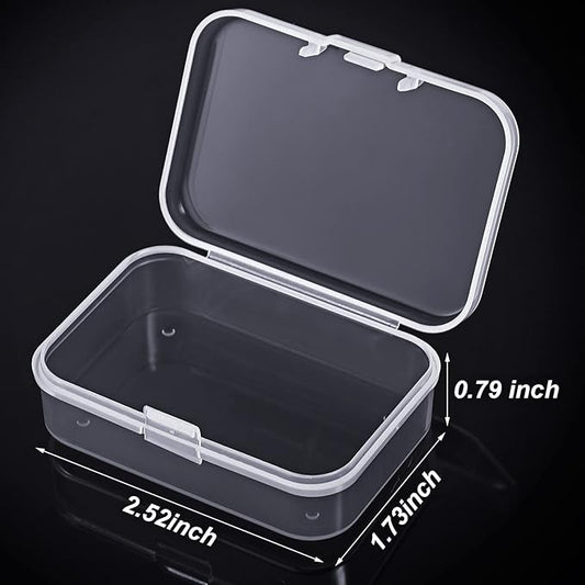 Jetec 6 Pieces Mini Plastic Clear Beads Storage Containers Box for Collecting Small Items, Beads, Jewelry, Business Cards, Game Pieces, Crafts (2.5 x 1.7 x 0.8 Inch)