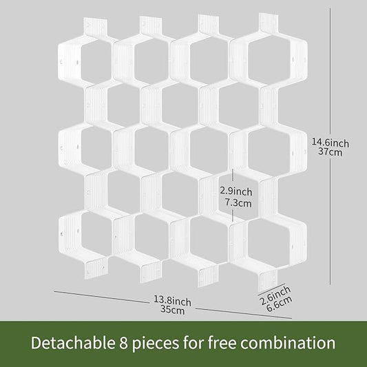 Honeycomb Separator Adjustable Drawer Organizer Divider for Underwear Belt-Scarf Socks Organizer (White(4pcs))