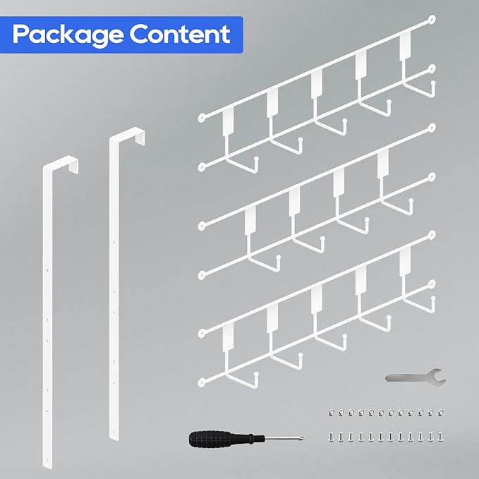 PAPAGIFTREE Over The Door Hooks for Hanging, 14 Hook Over Door Hanger and Towel Rack for Bathroom