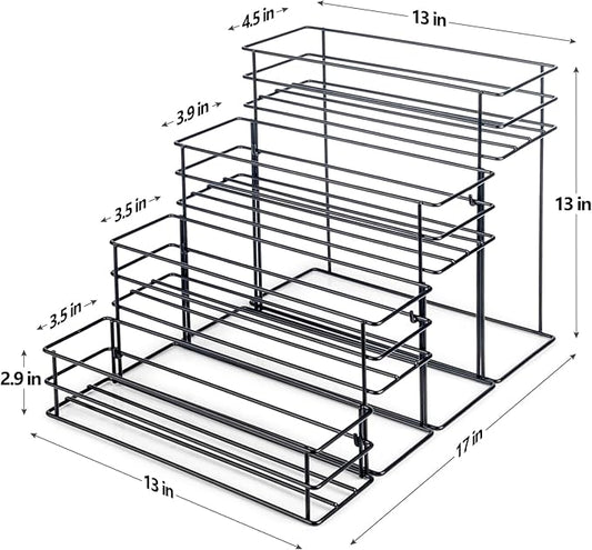16 Bottle Capacity Coffee Syrup Organizer 4 Tier Coffee Syrup Stand Shelf for Coffee Bar Accessories for Coffee Bar Kitchen Small Wine Rack for Bar Family Storage for Syrup Wine Dressing