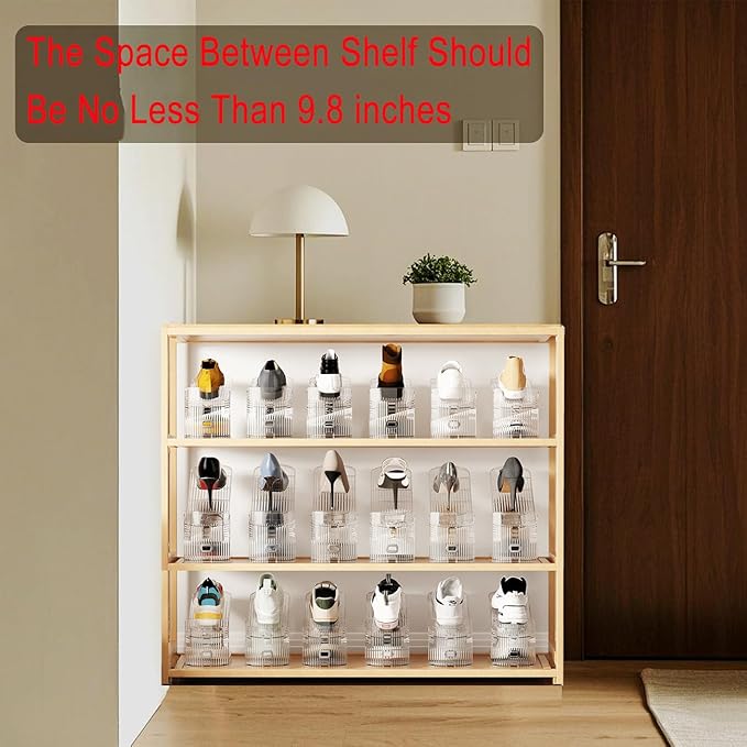 20PACK Shoe slot Organizer for Closet Double Deck Shoe Space Saver Adjustable Shoe Stacker Organize Clear Shoe Slot for Closet Clear Shoe Rack Organizer
