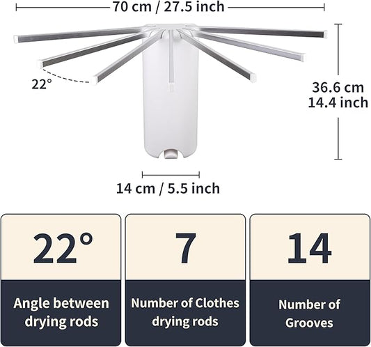 Wall Mounted Clothes Drying Rack Tripod,Foldable Drying Rack,Wall Mounted Dryer Rack Clothing,Over The Door Drying Rack for Laundry Bedroom Household Aluminium